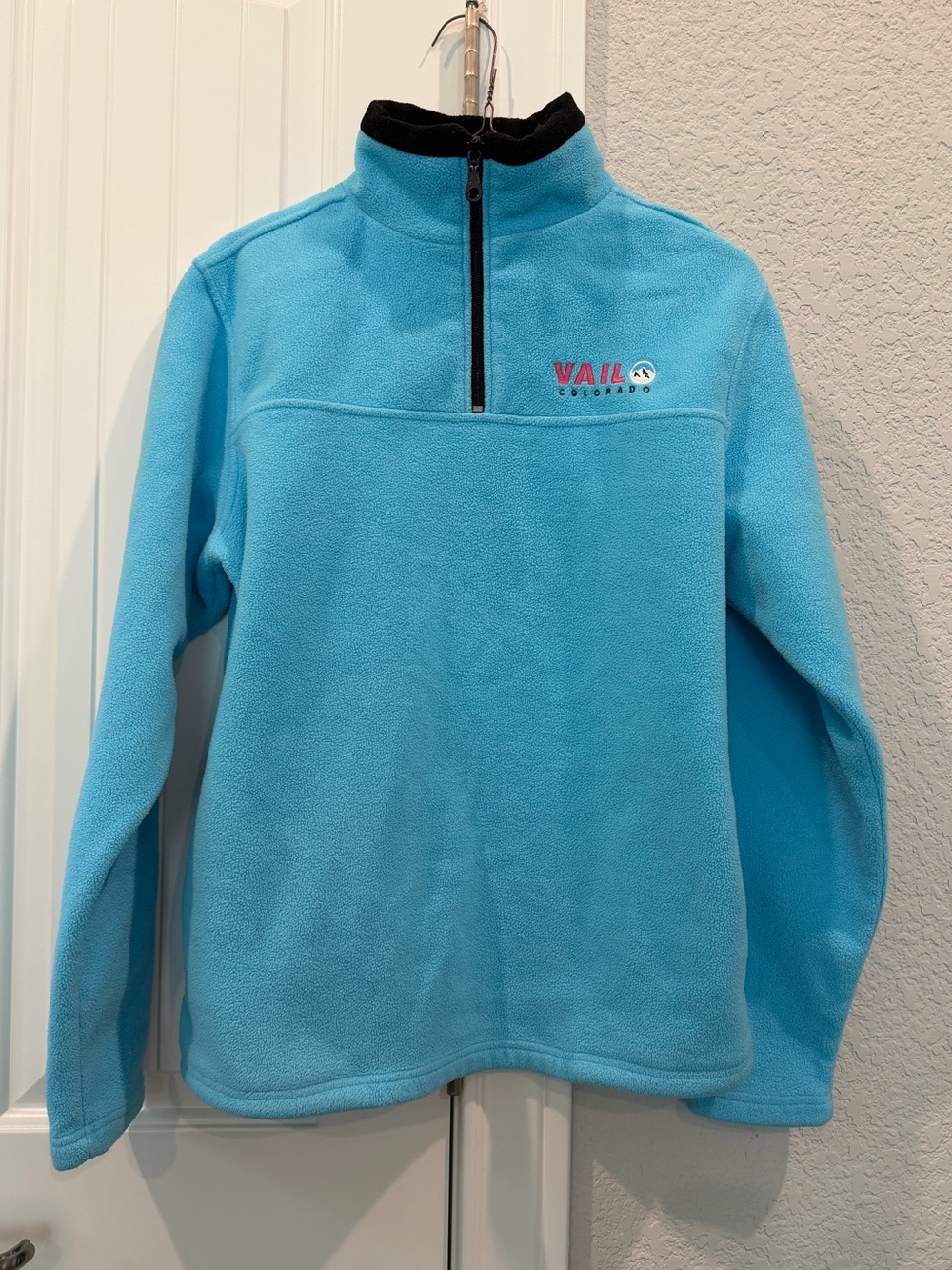 Vail Colorado Light Blue Quarter-Zip Fleece Pullover